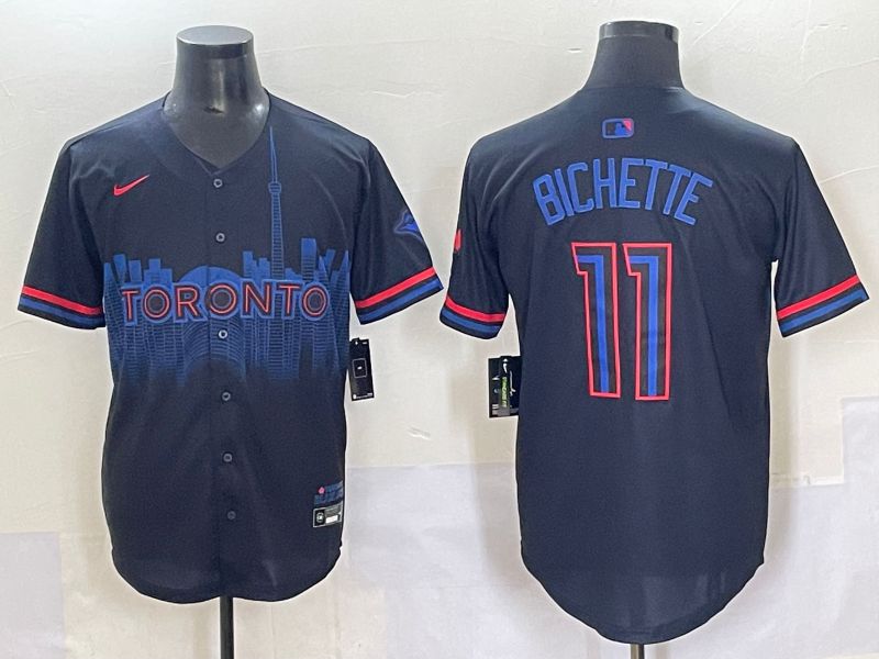 Men 2025 Toronto Blue Jays #11 Bichette Black Joint Name Nike MLB Jersey style 11